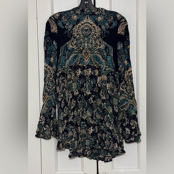 Free People Lady Luck Printed Tunic in Blue Combo - Picture 5 of 7